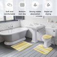 thumbnail image 5 of Yellow Nordic Style Stripes Bath Mat 3 Piece Bathroom Rug Set, Yellow Gray Texture Non Slip Bath Rug Contour Mat and Toilet Lid Cover, Absorbent Shower Mats Soft Bath Rugs and Mats Sets, 5 of 8