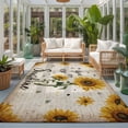 thumbnail image 2 of Area Rugs 3'x5', Vintage Sunflowers Carpet Runner Indoor Outdoor Rugs Home Decor Aesthetic, Spring Summer Retro Bees Yellow Floral Non Slip Mats Washable Accent Rug for Living Room Bedroom, 2 of 8