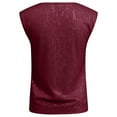 thumbnail image 4 of JAJAHO Women's Sparkling Sequin T Shirts Glitter Party V Neck Sleeveless Shiny Tunic Club Night Out Versatile Tops, 4 of 5