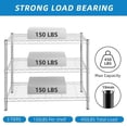 thumbnail image 3 of 3-Shelf Adjustable Chrome Metal Wire Shelving Rack, Floor Mount, 36" L x 14" W x 30" H, Industrial Style, 3 of 7