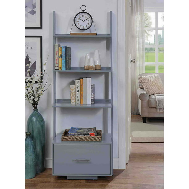 Convenience Concepts American Heritage, Leaning Bookcase With Drawers