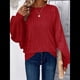 thumbnail image 5 of Suéter Básico Tipo Túnica para Mujer, Talla Grande, Larga, Holgado, Elegante, Cuello Redondo. Vino Tinto 5XL, 5 of 8