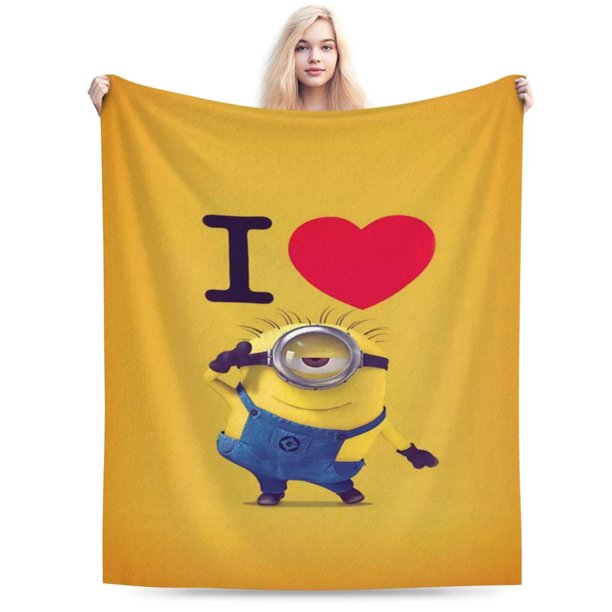 Manta de Minions, manta de felpa grande súper suave y esponjosa para niños, niñas y adultos jóvenes, manta de franela cálida y acogedora para sala de estar, sofá cama para todas las estaciones, 40 x