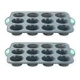 thumbnail image 1 of To encounter Silicone Muffin Pan, 2 Pack 12-Cup, Nonstick Baking Cups, BPA Free Cupcake Pan with Metal Reinforced Frame More Strength, 1 of 7