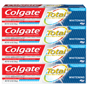 Colgate Total Whitening Toothpaste with Fluoride, Multi Benefit Toothpaste with Sensitivity Relief, 4.8 Oz, 4 Ct