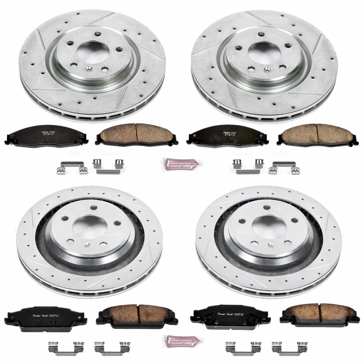PowerStop Front and Rear Z23 Evolution Sport Carbon-Fiber Ceramic Brake Pad and Drilled & Slotted Rotor Kit Fits: PONTIAC Select Models K4485