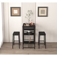 thumbnail image 5 of Homy Casa 3-Piece Space-Saving Dining Table Set with Storage for Small Apartment or Home Bar, Black, 5 of 8