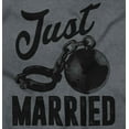 thumbnail image 2 of Just Married Bride Groom Newlywed Womens Fitted Plus Size Graphic Tee Brisco Brands 2X, 2 of 4