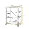 thumbnail image 4 of DlandHome Standing Baker's Racks Appliance Table Small Rolling Kitchen Cart Microwave Cart Stand, 3-Tier Kitchen Baker's Rack Utility Cart Microwave Stand Kitchen Shelf, W4-Maple, 4 of 4