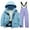 Purple, variant on Ruyang Boys Girls Winter Snowsuit Fleece Lined Snow Suit 2 Piece Outfits Padded Warm Zip Puffer Ski Jacket Overalls Set