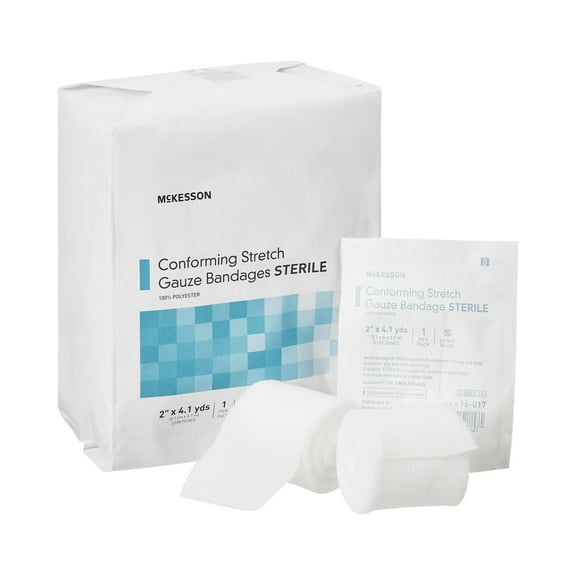 McKesson Conforming Stretch Gauze Bandages, Sterile - 2 in x 4.1 yd, 96 Ct