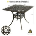 thumbnail image 2 of Gymax Table à Manger Carré de Patio 35,4 Pieds' Trou pour Parasol en Aluminium Coulé pour l'Extérieur Toutes Saisons, 2 of 10