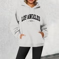 thumbnail image 2 of Womens Oversized Hoodies Los Angelas Letter Graphic Long Sleeve Pullover Sweatshirts Drawstring Casual Loose Tops with Pocket, 2 of 4