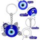 thumbnail image 3 of 20 piezas de dijes colgantes de ojo turco azul malvado CHAO llavero de vidrio amuleto para la suerte, 3 of 5