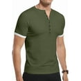 thumbnail image 3 of Aiyino Mens Classic Henley Style Seven Button Henley Closure, Men's Henley Short Sleeve Cotton Casual Shirt Summer Daily T-Shirts Fashion Basic, 3 of 7