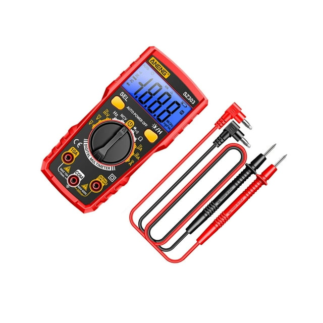 fastboy Multimeter Tester Portable Multi Tester for Vehicles Fuses Household Outlets Black Red 14.1x7cm
