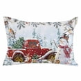 thumbnail image 2 of Christmas Snowman Throw Pillow Cover,Farm Truck Berry Pine Bird Winter Snowy Rectangle Decorative Pillow Case Protector Soft Cushion Cover Lumbar Pillowcase for Couch Sofa Bedroom Car Decor 20x36 In, 2 of 8