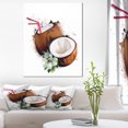 thumbnail image 1 of Coconuts with Straw Watercolor - Floral Canvas Art Print, 1 of 4