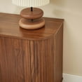 thumbnail image 6 of Sideboard Storage Cabinet TV Stand with wave pattern Buffet Cabinet Wooden Vertical Striped Cabinet for Kitchen/Bedroom/Entryway. Walnut, 64''W x 15''D x 24''H., 6 of 8