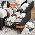 thumbnail image 3 of Homfa Faux Leather Storage Platform Bed Frame, Full Black Bed Frame with 4 Drawers, Upholstered with Adjustable Headboard, 3 of 7