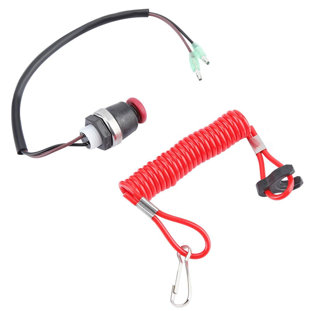 Tebru Outboard Engine Motor Kill Switch Safety Tether Cord for Marine Mercury Tohatsu, Switch