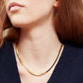 thumbnail image 4 of Turandoss Dainty Thick Snake Choker Necklace 14K Gold Plated Paperclip Flat Herringbone Snake Chain Choker Chain for Women 4mm Snake Chain Jewelry Mothers Day Birthday Gifts, 4 of 6