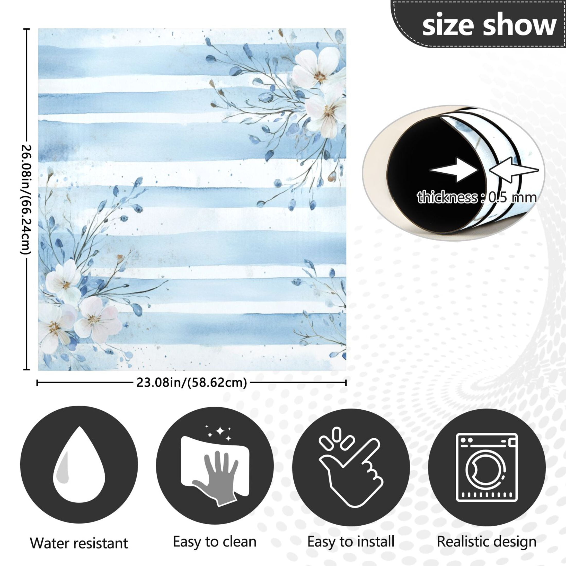 Dishwasher Magnetic Sticker 23x26 Inch Refrigerator Magnetic Sticker Washing Machine Magnetic Sticker Kitchen Panel Magnetic Sticker Home Decor Beautiful Pretty Blue Flowers
