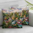 thumbnail image 3 of nygtbtfer  Landscape Throw Pillow Cushion Cover Pack of 2, Yangon Myanmar Skline Cityscape Scenery with Nature Village Houses Art Print, Zippered Double-Side Digital Print Decor, Multicolor White, 3 of 7