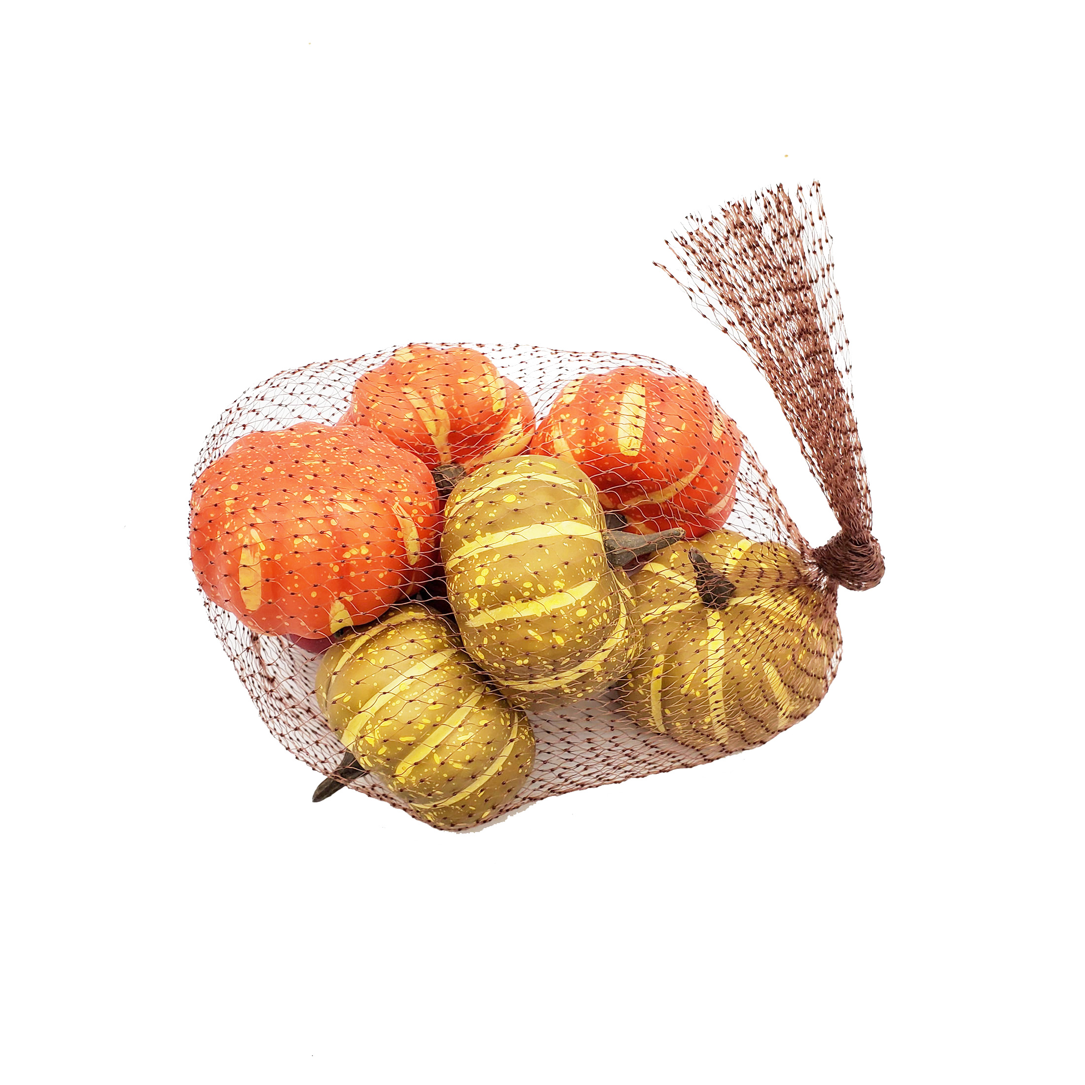 Way to Celebrate Harvest Season Multi-Colored Small Foam Pumpkins Mesh Bag Assortment