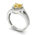 thumbnail image 2 of Halo Engagement Ring for Women - 1.49ct Natural Citrine in 14K White Gold Promise Ring, 2 of 6