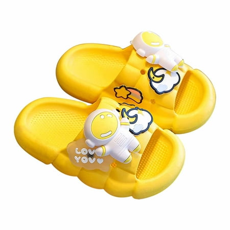 

YODETEY Summer Shoes for Baby clearance Summer Children s Shoes Three-dimensional Astronaut Indoor Non-slip Soft-soled Slippers Yellow