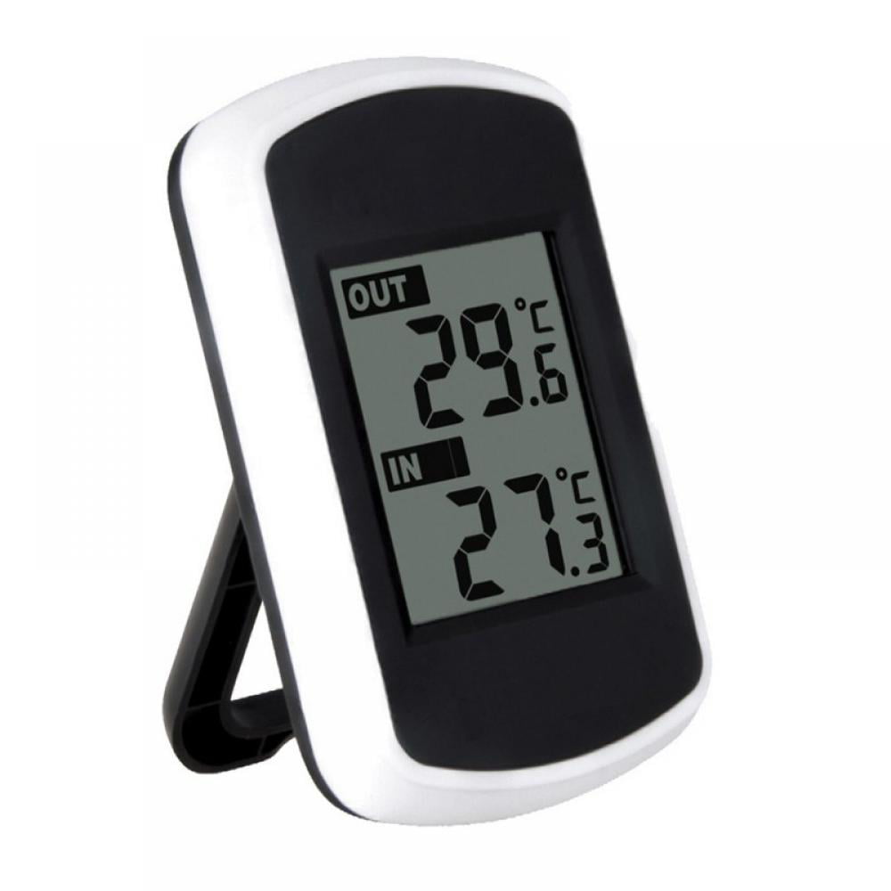 Black Ambient Weather Wireless Thermometer with Indoor and Outdoor Temperature 