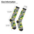 thumbnail image 2 of Naloa Lemons on Striped Thigh High Socks Extra Long Stretchy Sock Women Over Knee High Opaque Stocking Daily Wear, 2 of 6