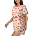thumbnail image 2 of Lsque Cherries And Bows Women's Short-Sleeved Pajama Set - 2 Piece Soft and Lightweight Sleepwear Set-Large, 2 of 9