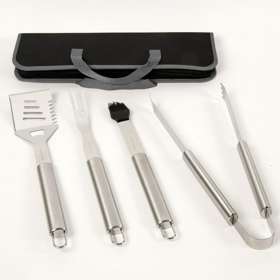 Gibson Home Grill Basics Stainless Steel Tool Set with Bag, (5 Pieces)