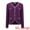 Purple, variant on Women's Contrast Trim Knit Ribbed Cardigan Sweater S White