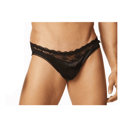 - Body Aware Men's Satin and Lace Bikini Panty