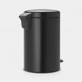 thumbnail image 3 of NewIcon Pedal Bin, 12L, Plastic Bucket Matte Black, 3 of 5