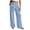 A Blue, variant on Women's Striped Lounge Pants Elastic Waist Straight Leg Trousers with Pockets Lightweight Comfy Cotton Linen Vacation Beach Pants,Sizes S-2XL