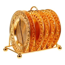 DRAFIDEEP Golden Dinner Plate Fruit Plate 1 Set 5.5x4.7x2.8in