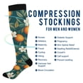 thumbnail image 2 of FORMRS Womens Knee High Socks Casual Long Thick Travel Daily Wear, 1 Pair, Floral Orange Pattern, 2 of 6
