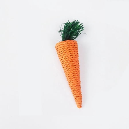 Pet Chew Grass Toys Tooth Cleaning Toys Carrot Shaped Woven Balls Bite Resistant Corn Guinea Pig Hamster Chew Toys Pet Supplies C