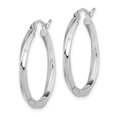 thumbnail image 2 of 925 Sterling Silver Rhodium Plated Women's 2.5mm Twisted Tube Hoop Earrings | 25mm, 2 of 4