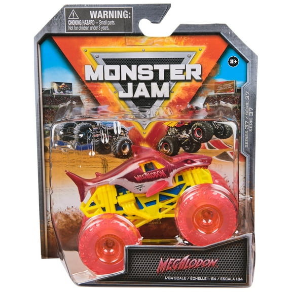 Monster Jam, Official Megalodon Monster Truck, Die-Cast Vehicle, 1:64 Scale, Kids Toys for Boys Ages 3 and up