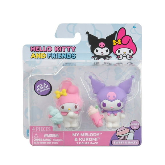 Hello Kitty® and Friends 2 Inch Figure Sweet & Salty 2 Figure Pack, My Melody & Kuromi