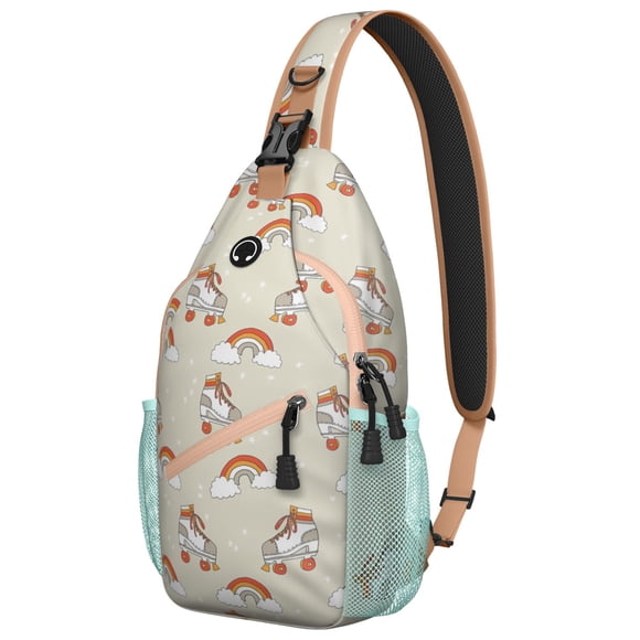 Sac à Dos à Bandoulière Design Amusant pour Femmes, Illustration Style Kawaii d'Astronautes et de Fusées, Sac à Bandoulière Coloré et Ludique pour Femmes