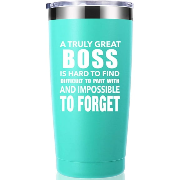 A Truly Great boss is Hard to Find 20 OZ Tumbler.Bosses Day Gifts.Leaving Moving Appreciation Retirement Birthday Christmas Gifts for Women Men Manager Director Boss,Boss Lady Mug(Seafoam)