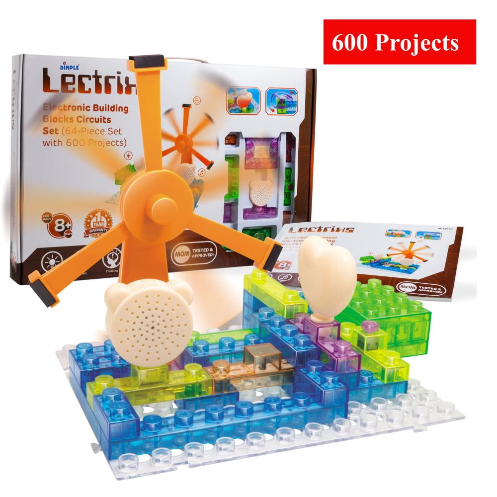 Kids Toy by Dipmle Electronic Building Blocks 64-Piece Set with 600 Projects 