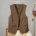thumbnail image 2 of Breezora Womens Autumn Winter Vest Suit Waistcoat Tailored Slim Fit Layering Piece for Office L Size Khaki, 2 of 6