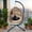 Beige+Yellow, variant on Foldable Indoor/Outdoor Wicker Swing Egg Chair, Hammock Hanging Chair Nest Basket with Stand, UV Resistant Cushions, 350LB Capacity for Bedroom, Balcony, Garden & Poolside, Black